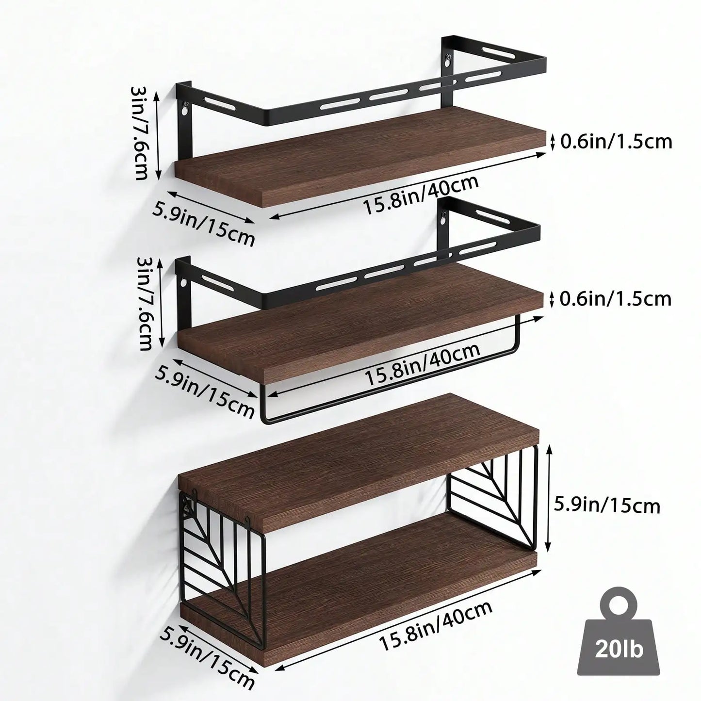 Tomnk 3+1 Tier Wall Mounted Bathroom Shelves  and Towel Bar