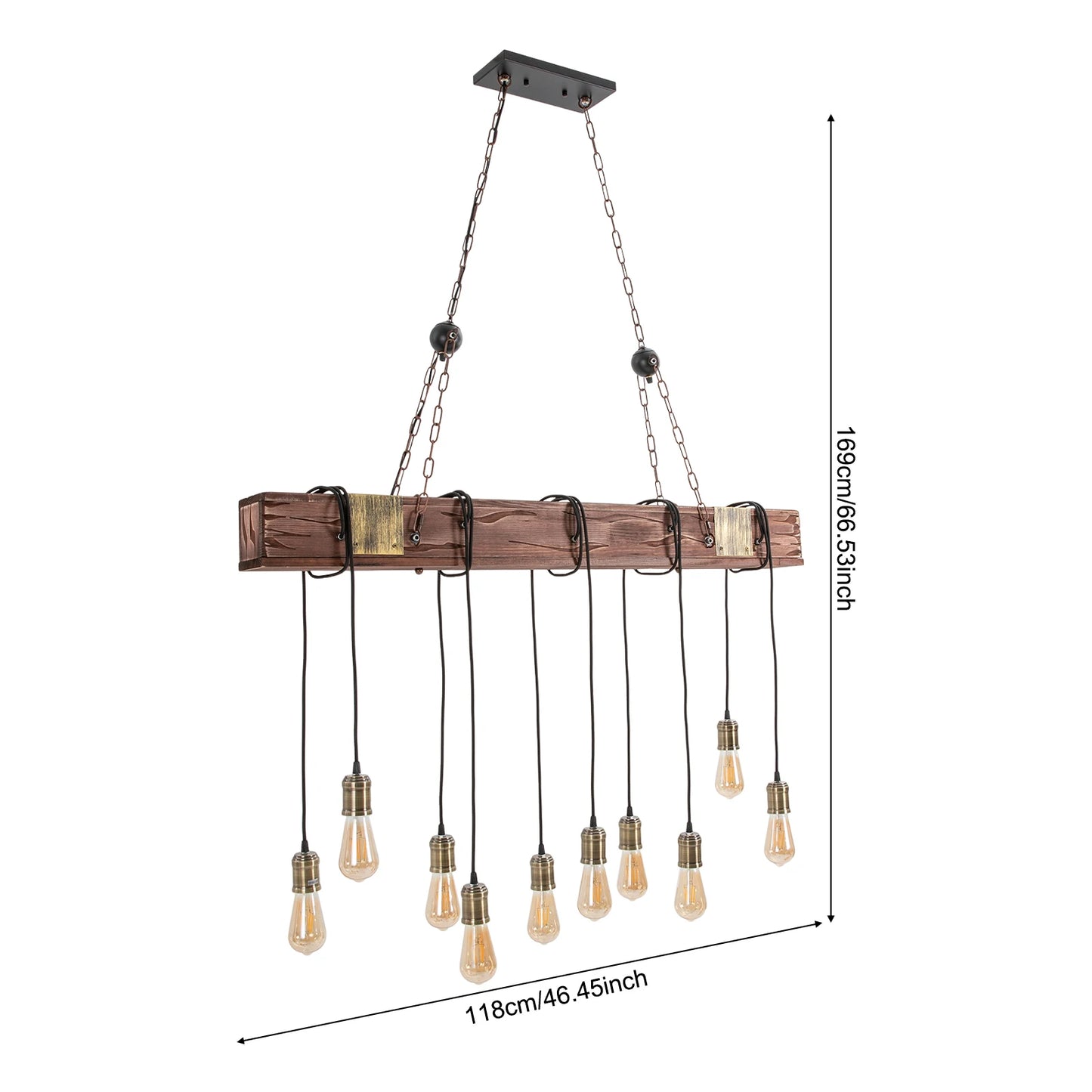 Vintage Wood Ceiling Chandelier