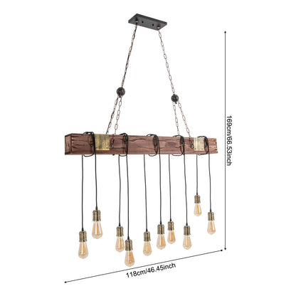 Vintage Wood Ceiling Chandelier