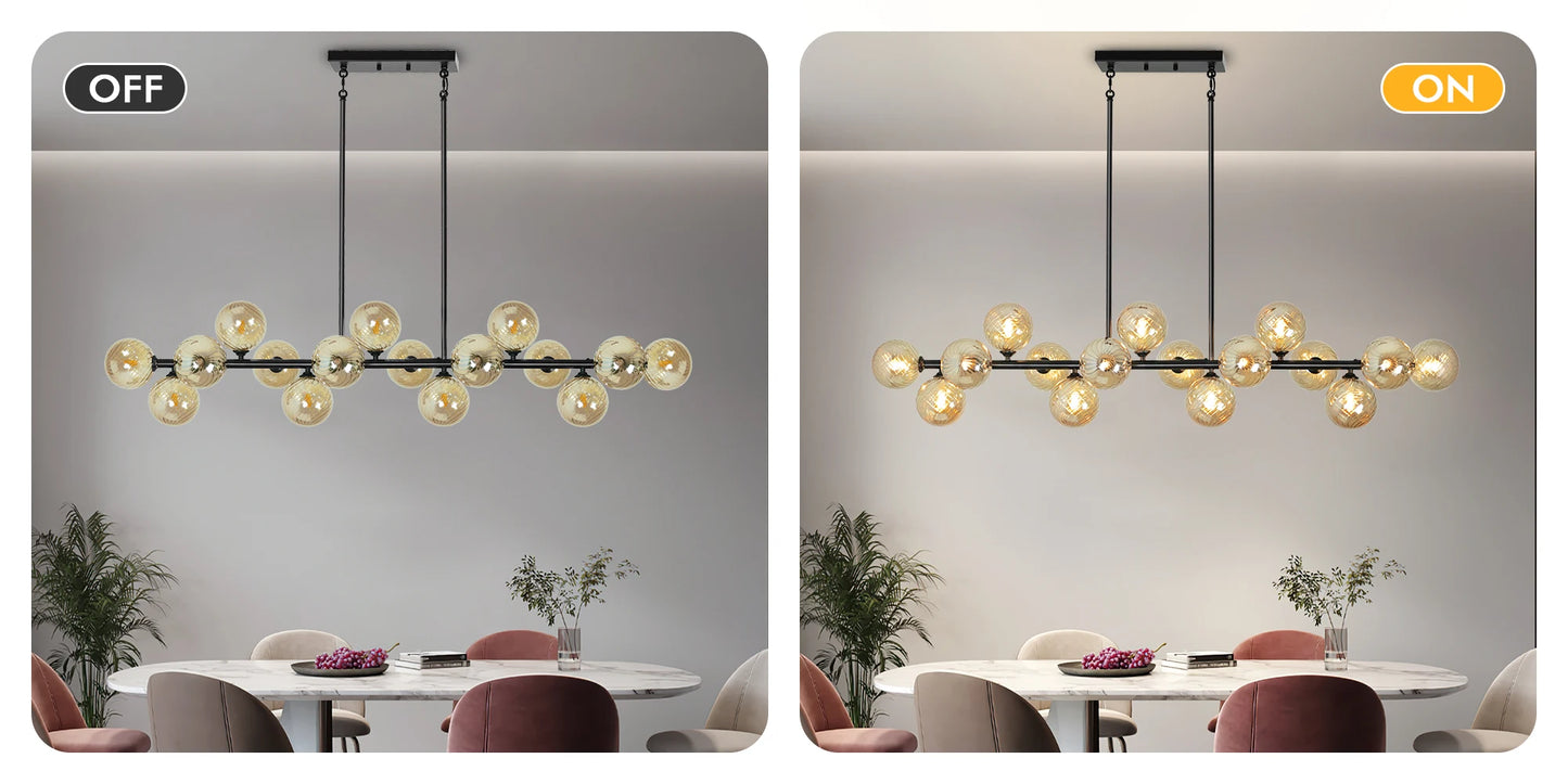 Mid Century Modern Chandelier 16-Lights Sputnik Chandelier 54in