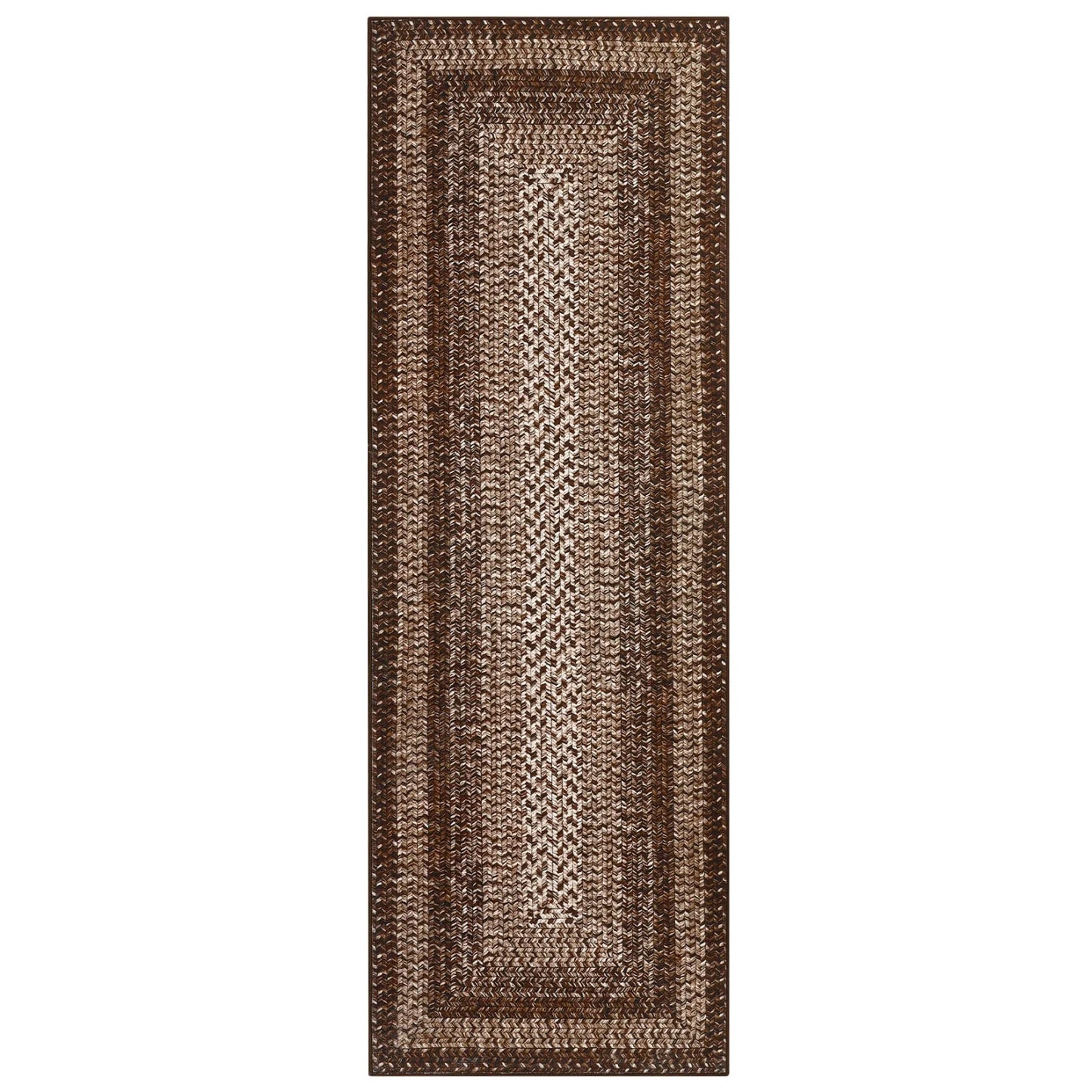 Washable Area Rugs  Braided Print Non Slip Rug