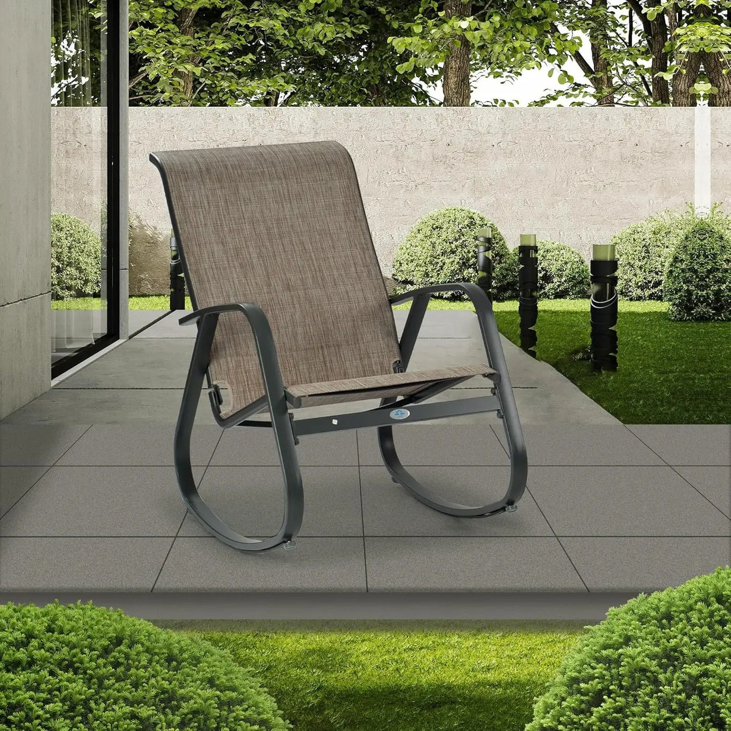 Outdoor Contemporary Patio Rocking Sling Chair