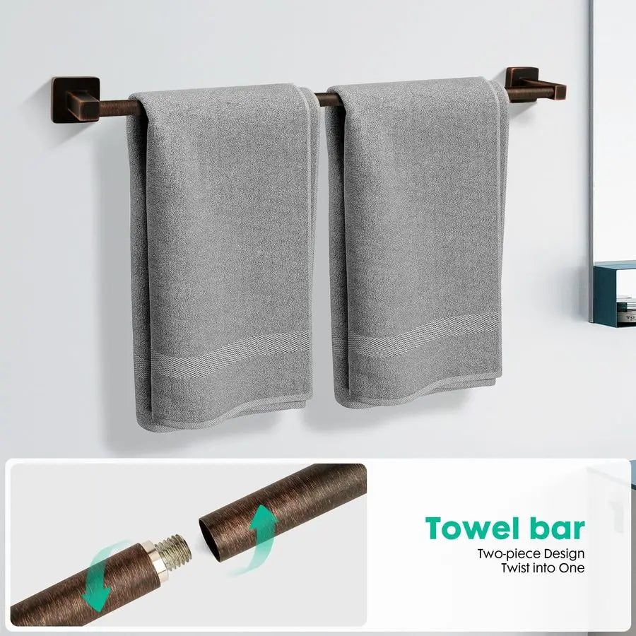 Antique  Oil Rubbed Bronze,24 Inch Towel Bar Set
