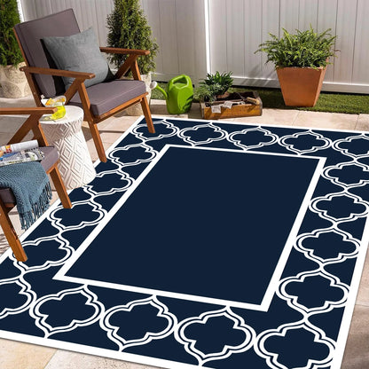 Outdoor Foldable Reversible Large Floor Mat for RV Patio Backyard Deck Picnic Beach Camping