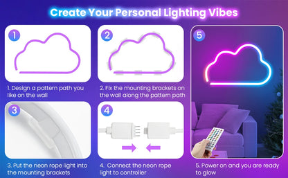 Flexible LED Light Strip With Remote And APP Control RGB Lighting Strip For Bedroom