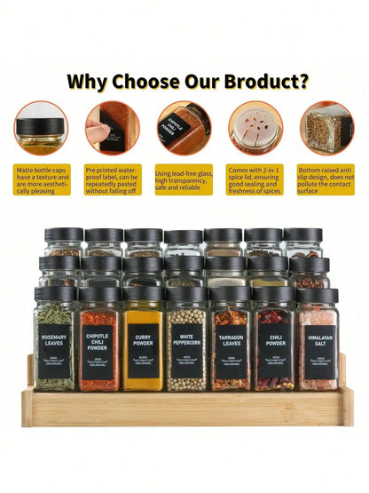 4oz Glass Spice Jars (12PCS): Shaker/Metal Lids + Funnel