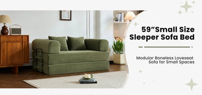 79'' Boneless Couch Foldable Convertible Futon Sleeper Sofa Bed