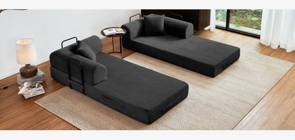 79'' Boneless Couch Foldable Convertible Futon Sleeper Sofa Bed