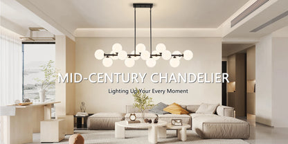 Mid Century Modern Chandelier 16-Lights Sputnik Chandelier 54in