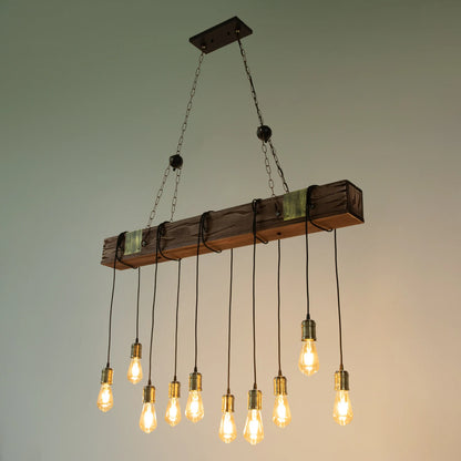 Vintage Wood Ceiling Chandelier
