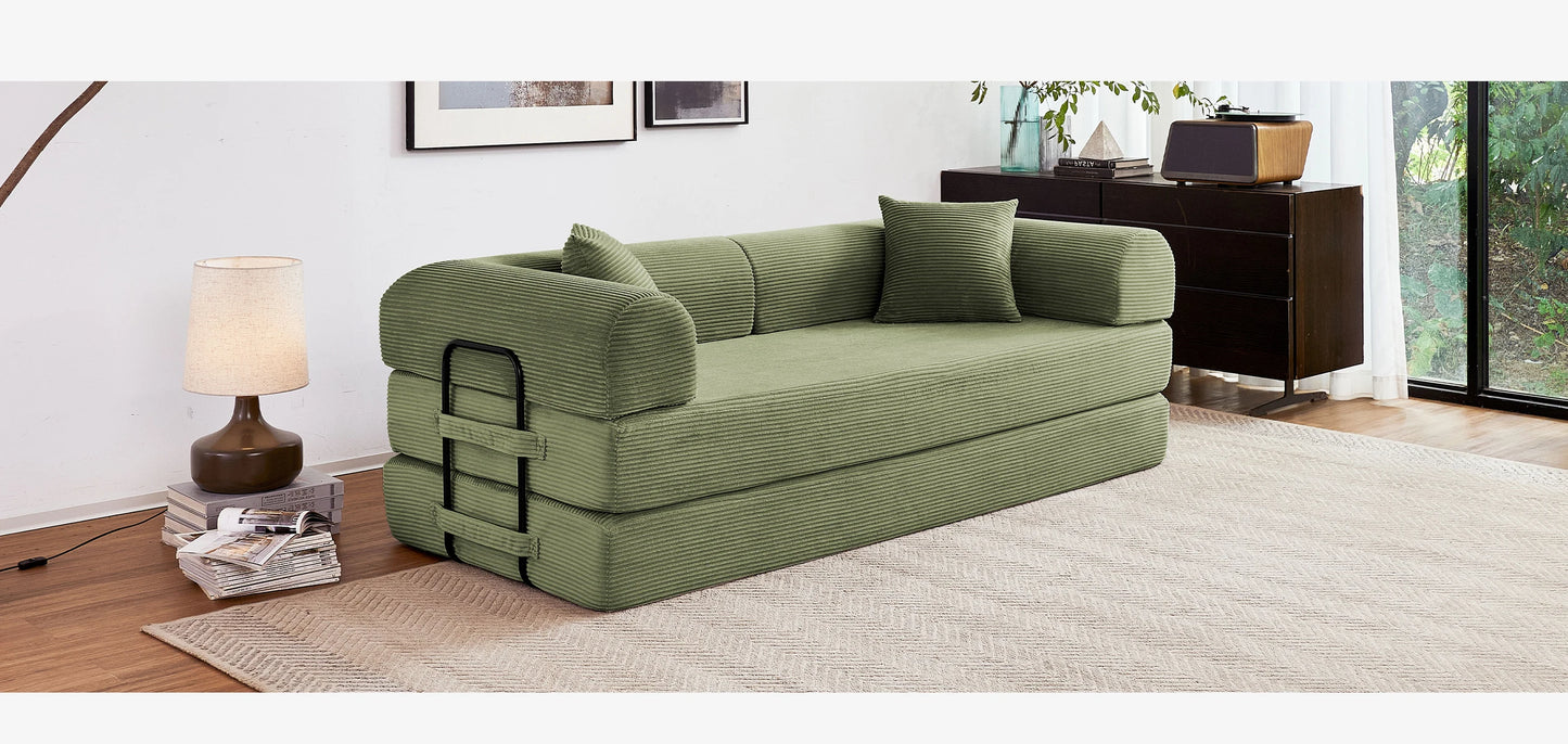 79'' Boneless Couch Foldable Convertible Futon Sleeper Sofa Bed