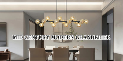 Mid Century Modern Chandelier 16-Lights Sputnik Chandelier 54in