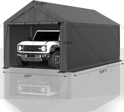 10x20 Ft Heavy Duty Canopy Steel Canopy Storage Shed