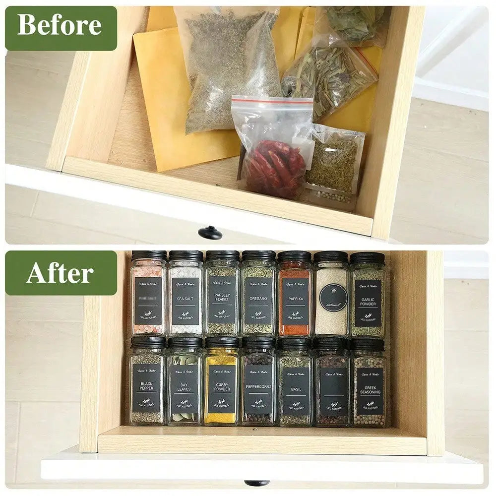 4oz Glass Spice Jars (12PCS): Shaker/Metal Lids + Funnel