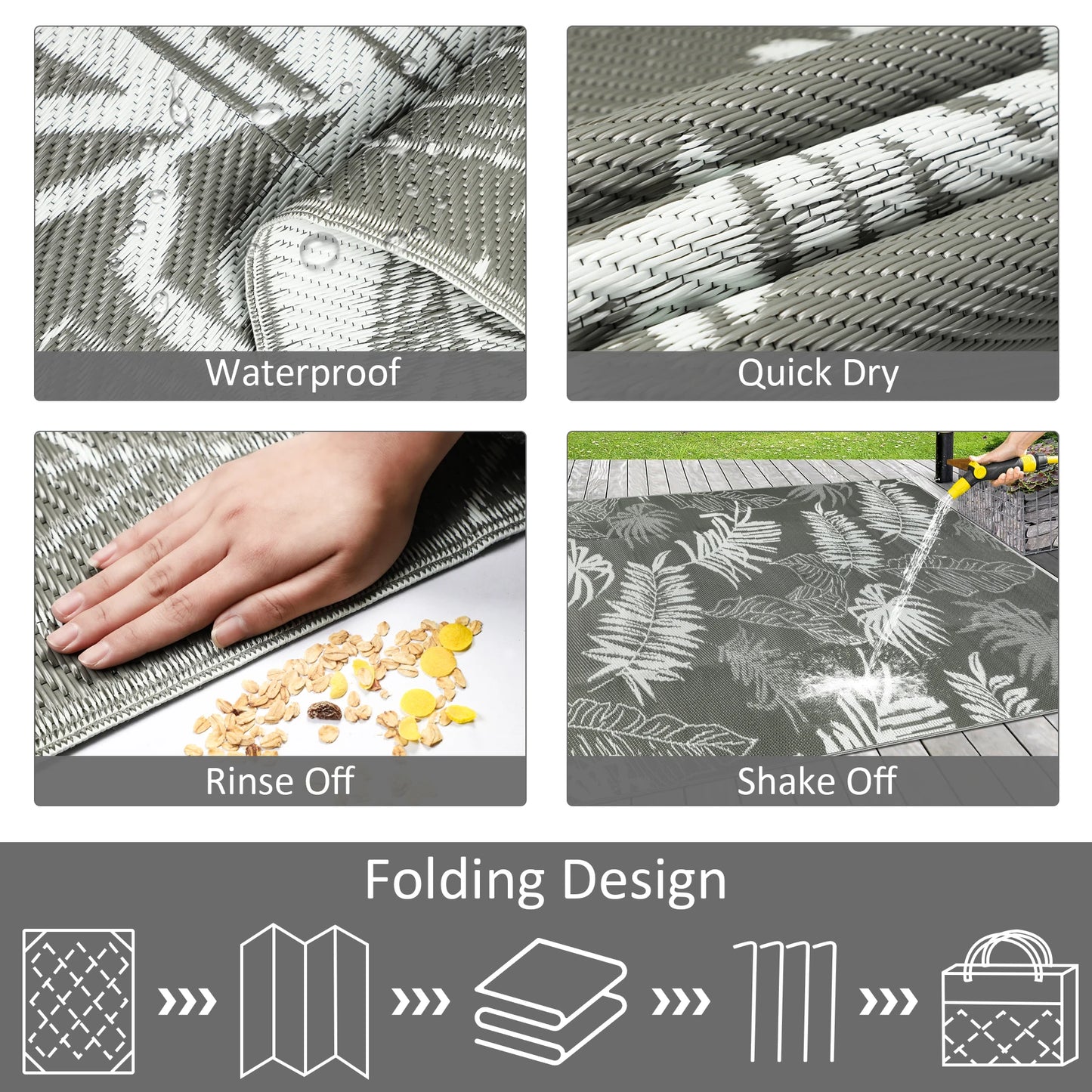 Outdoor Plastic Carpet Outdoor Rugs Waterproof Reversible Camping Mat Outdoor Plastic Straw Rugs RV Mat For Family Camp Picnic