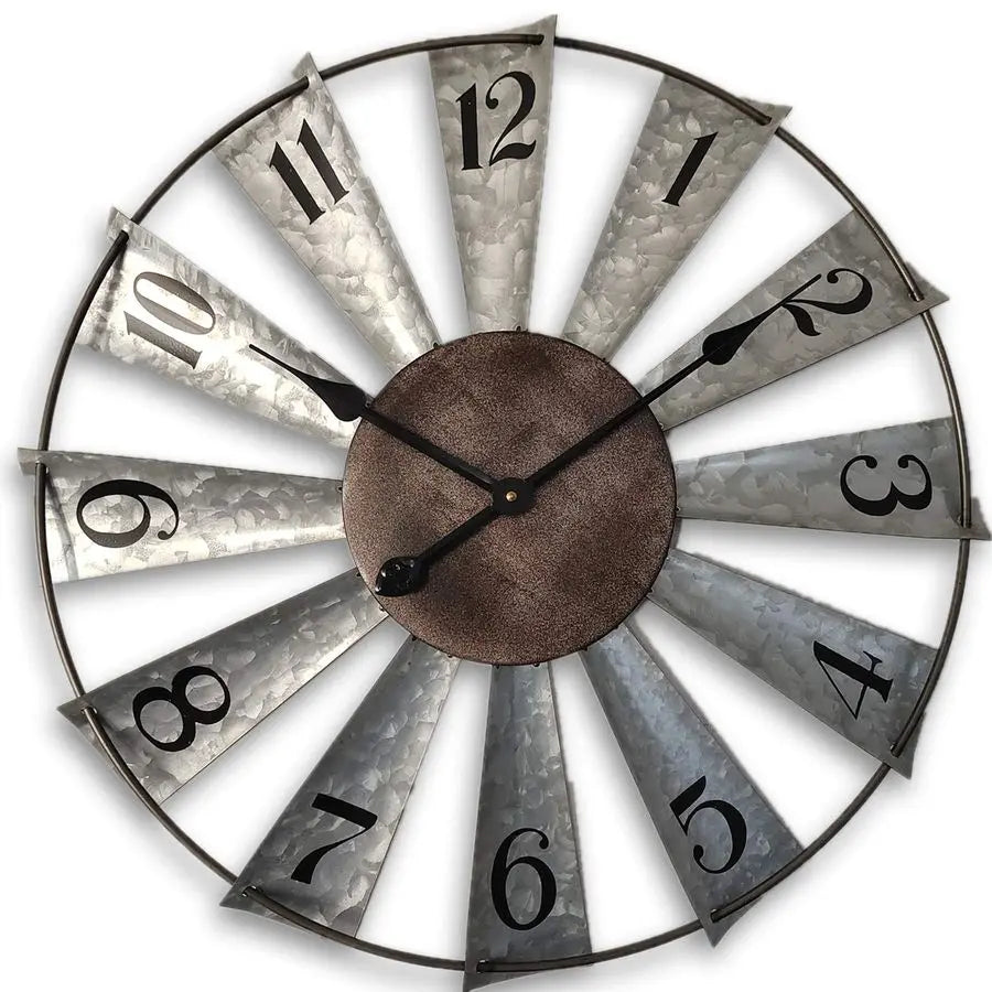24inch Windmill Distressed Metal Wall Clocks