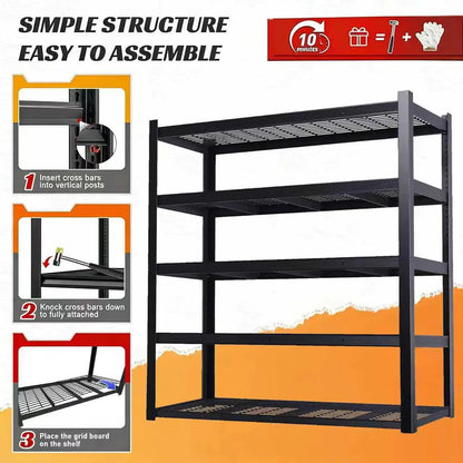 Nnovaroom  72" Adjustable Metal Double Layer Column Shelving