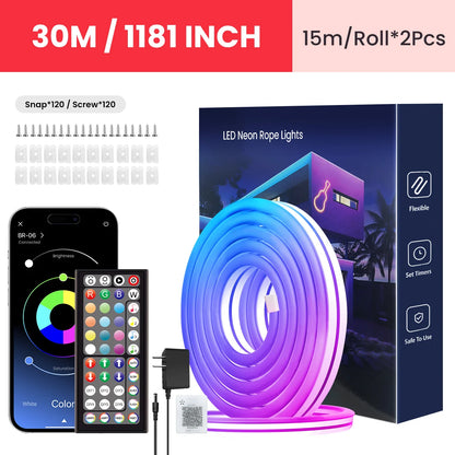 Flexible LED Light Strip With Remote And APP Control RGB Lighting Strip For Bedroom