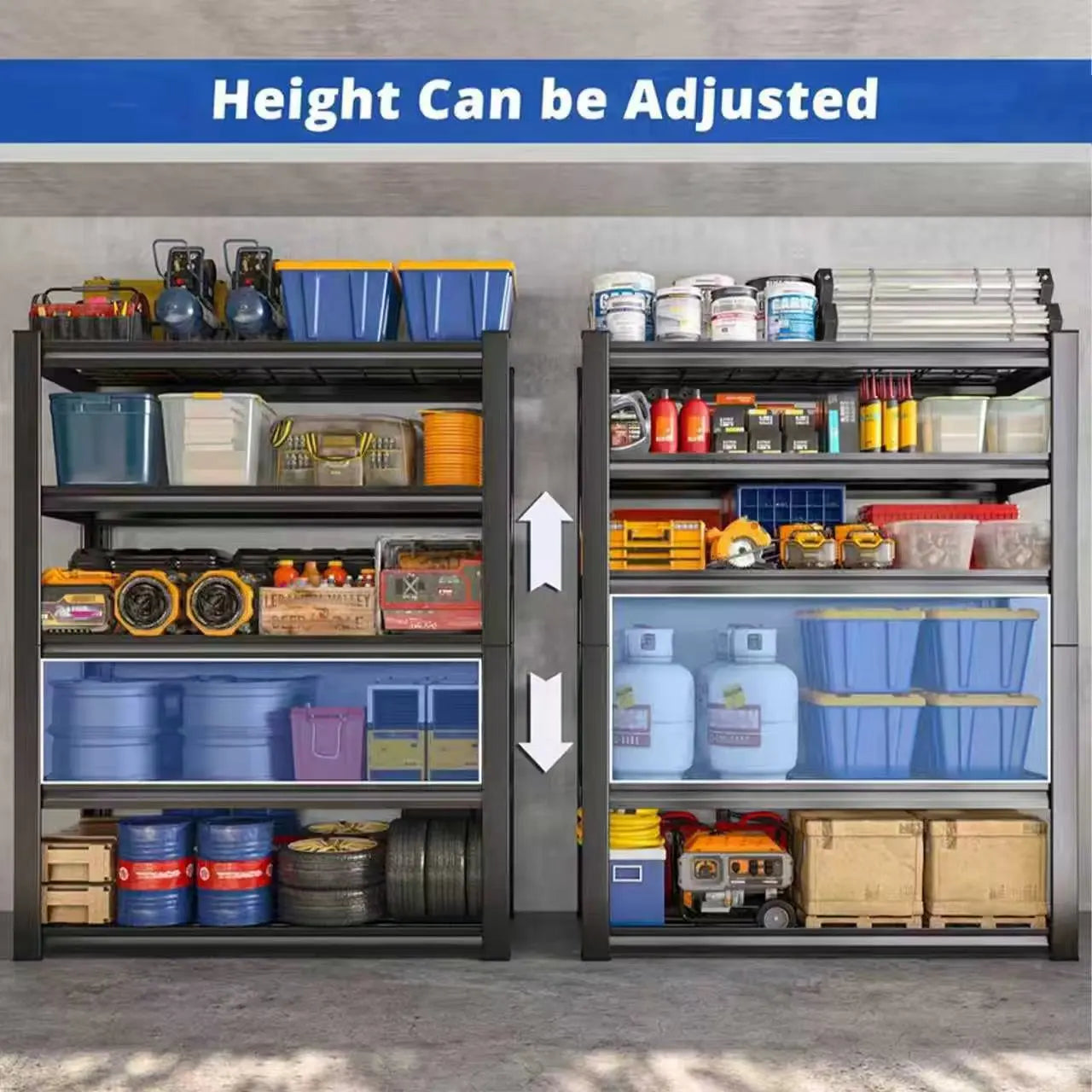 Nnovaroom  72" Adjustable Metal Double Layer Column Shelving