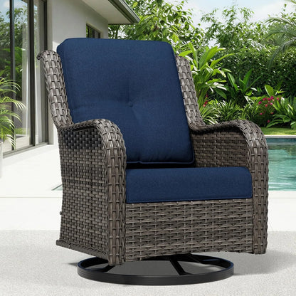 Outdoor Swivel Rocker Patio Chairs with High Back, Deep Seating, Wide Armrest, Thickened, Customized