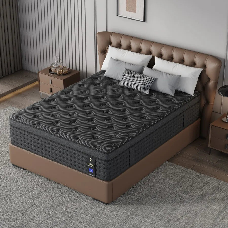 LayRoad Spring Mattress Single/Double/Queen/King Sizes Memory Foam Mattress Medium Firmness Pressure Relief