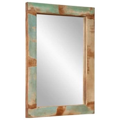 Rustic Bathroom Furniture Set, Solid Reclaimed Wood, 2-Piece Vanity Cabinet & Mirror, 13x24.4x22.8in, Farmhouse, Customized