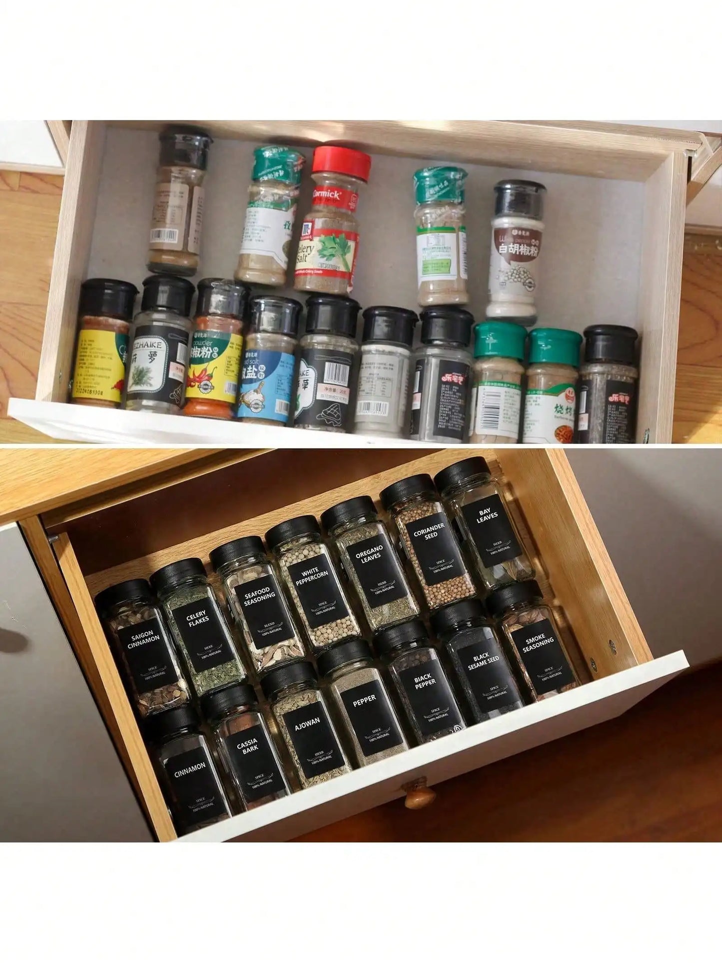 4oz Glass Spice Jars (12PCS): Shaker/Metal Lids + Funnel