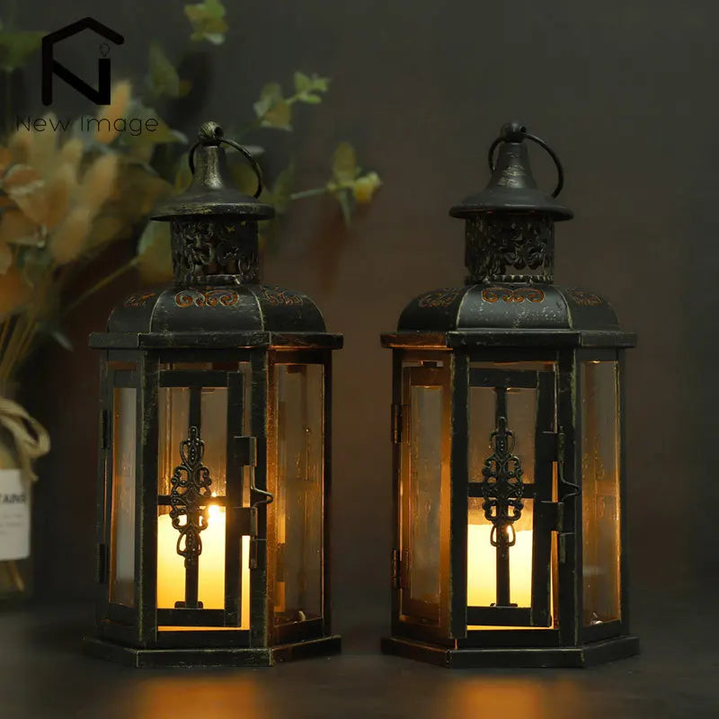 Vintage Nordic Candle Holder, Hanging Lantern