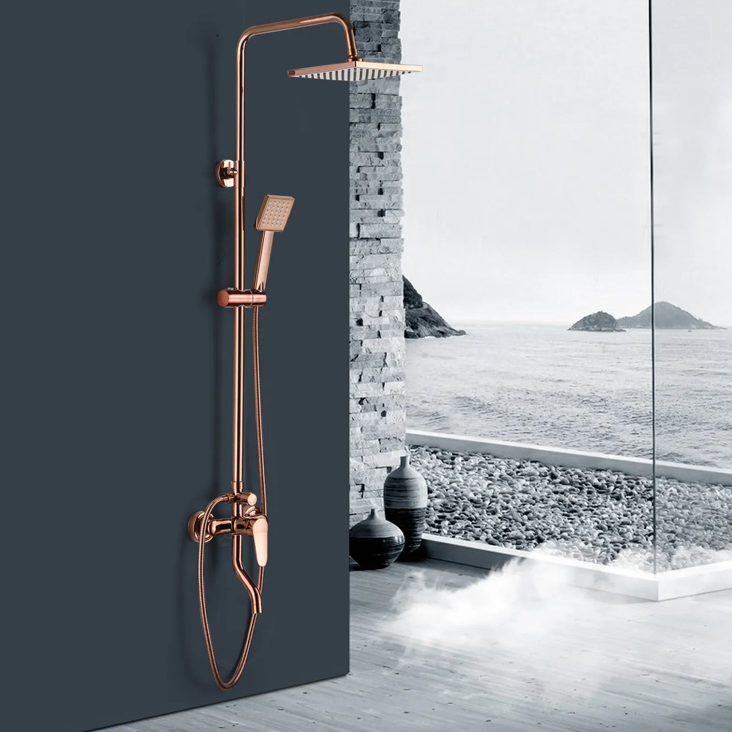 Luxury Shower Faucet Rainfall Shower Head Combo Set