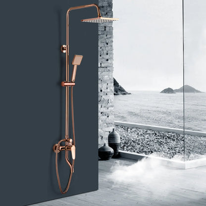 Luxury Shower Faucet Rainfall Shower Head Combo Set