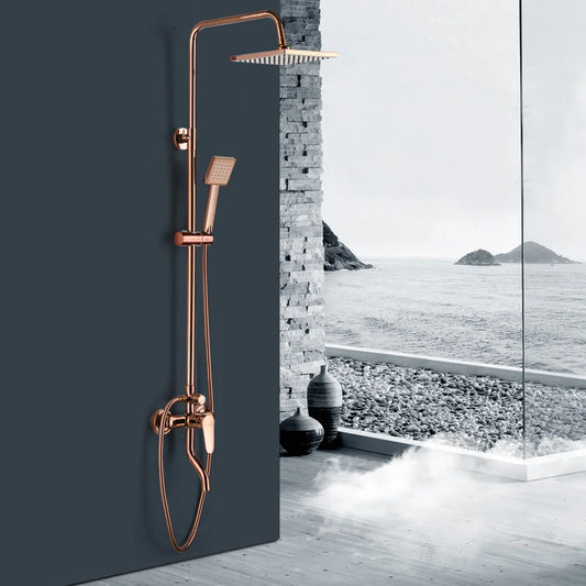 Luxury Shower Faucet Rainfall Shower Head Combo Set