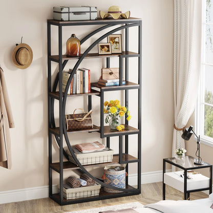 Tribesigns Bookshelf, Industrial 5-Tier Etagere Bookcase