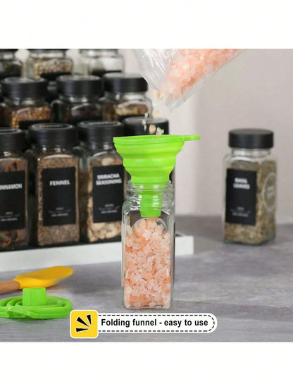 4oz Glass Spice Jars (12PCS): Shaker/Metal Lids + Funnel