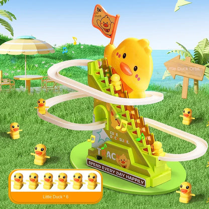 Stair Climbing Ducks Toy with Flashing Lights & Music