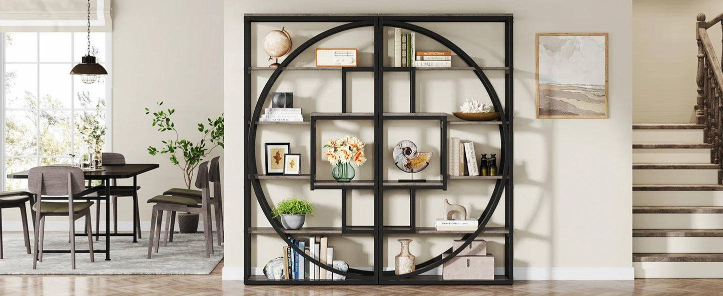 Tribesigns Bookshelf, Industrial 5-Tier Etagere Bookcase