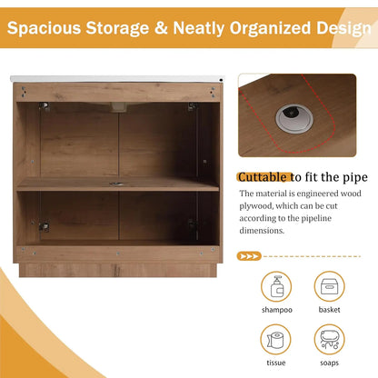 36 inch Bathroom Vanity with Sink, 36" Freestanding Bathroom Cabinet Combo, Modern Floor Standing Storage Vanity, Customized