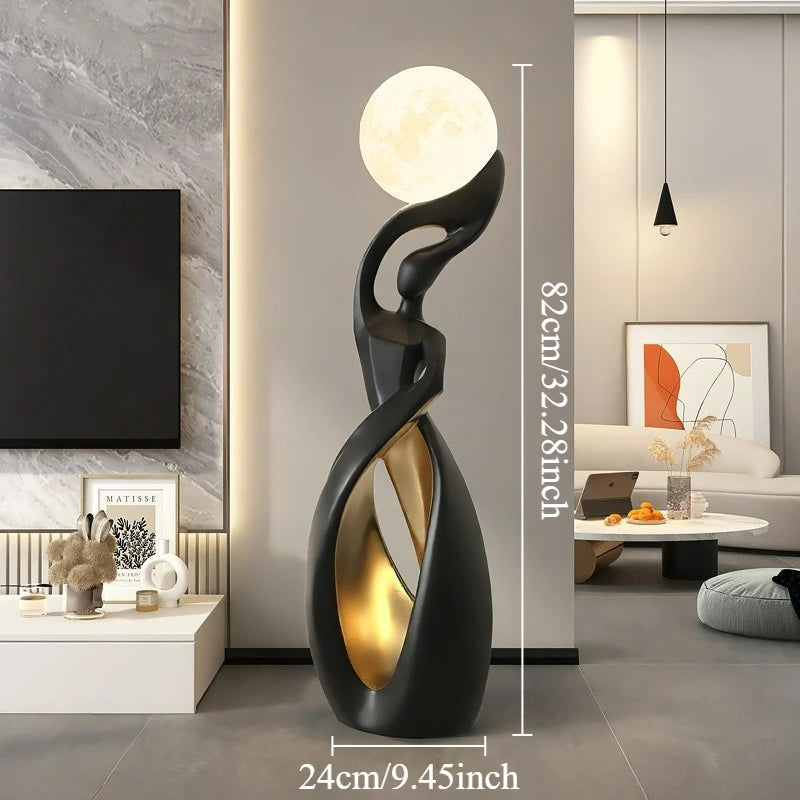 Artistic Lady Floor Lamp Moon Color Light