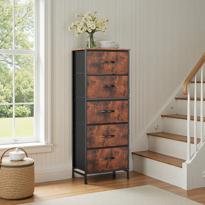 JHK 48IN Dresser For Bedroom With 5 Fabric Drawers and steel frame