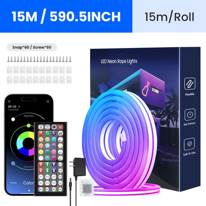 Flexible LED Light Strip With Remote And APP Control RGB Lighting Strip For Bedroom