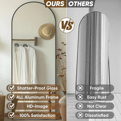 Full Length Mirror, 58"x18" Oversized Floor Mirror, Rectangular Full Body Mirror with Stand for Bedroom, Living Room, Cloakroom