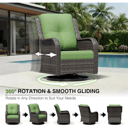 Outdoor Swivel Rocker Patio Chairs with High Back, Deep Seating, Wide Armrest, Thickened, Customized