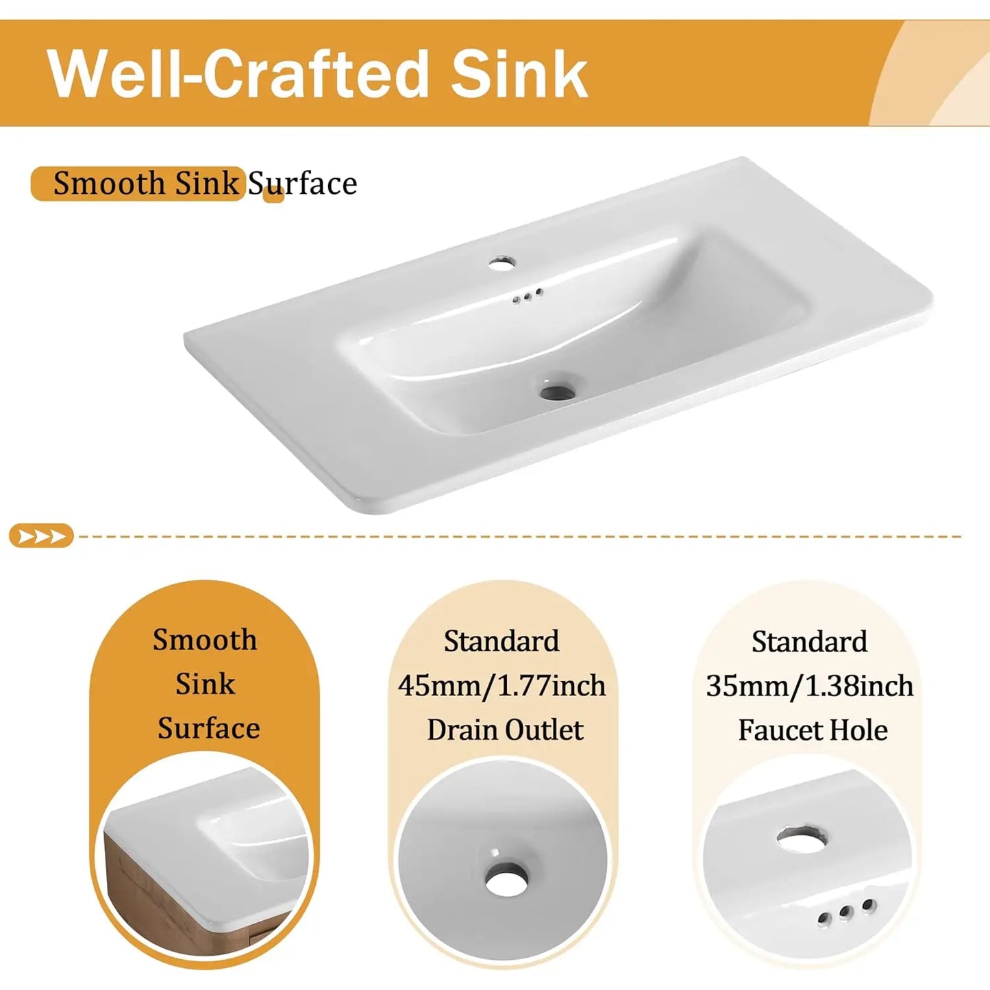 36 inch Bathroom Vanity with Sink, 36" Freestanding Bathroom Cabinet Combo, Modern Floor Standing Storage Vanity, Customized