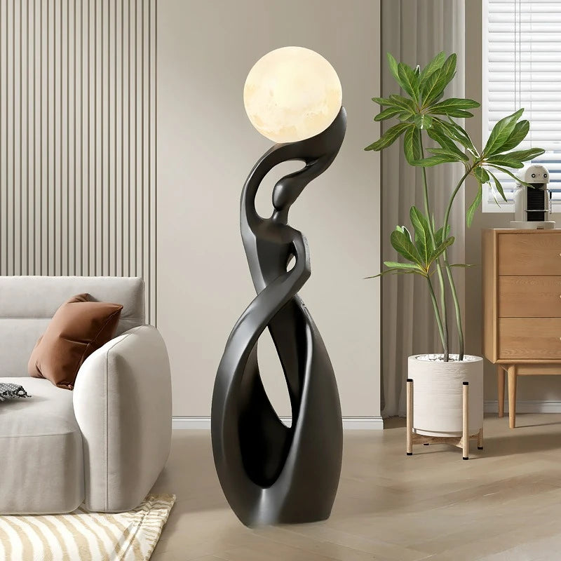 Artistic Lady Floor Lamp Moon Color Light