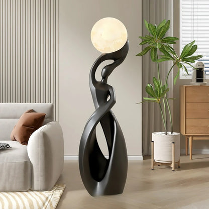Artistic Lady Floor Lamp Moon Color Light
