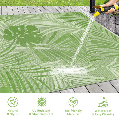 8‘x10' Outdoor Rug Waterproof Recycled Plastic Straw Rug Patio Rug Indoor Outdoor Carpet for Patio Deck Camping RV Beach