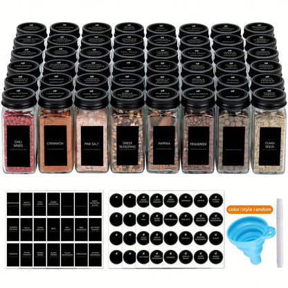 4oz Glass Spice Jars (12PCS): Shaker/Metal Lids + Funnel