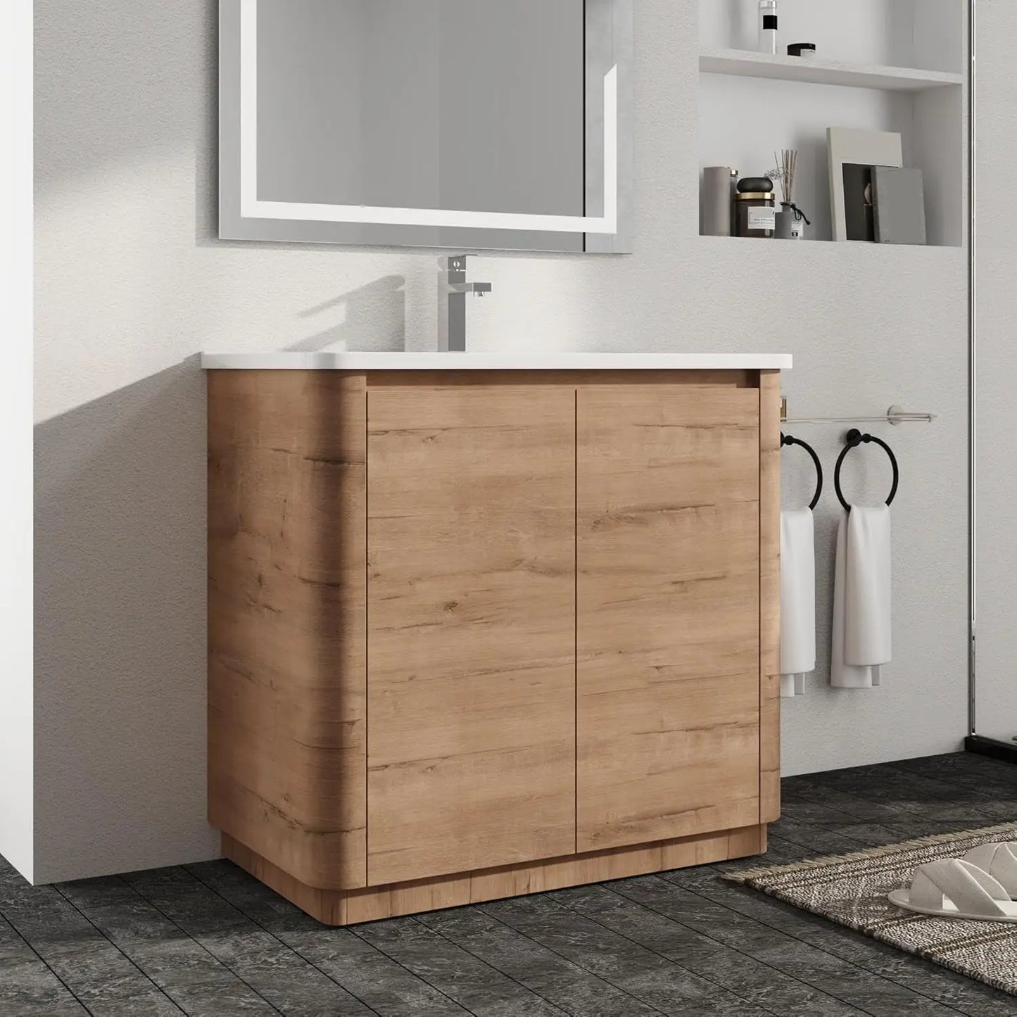 36 inch Bathroom Vanity with Sink, 36" Freestanding Bathroom Cabinet Combo, Modern Floor Standing Storage Vanity, Customized
