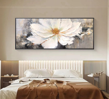 Thick Texture decoration hanging painting for living room, frameless modern wall art [High-end hand-painted floral oil painting]