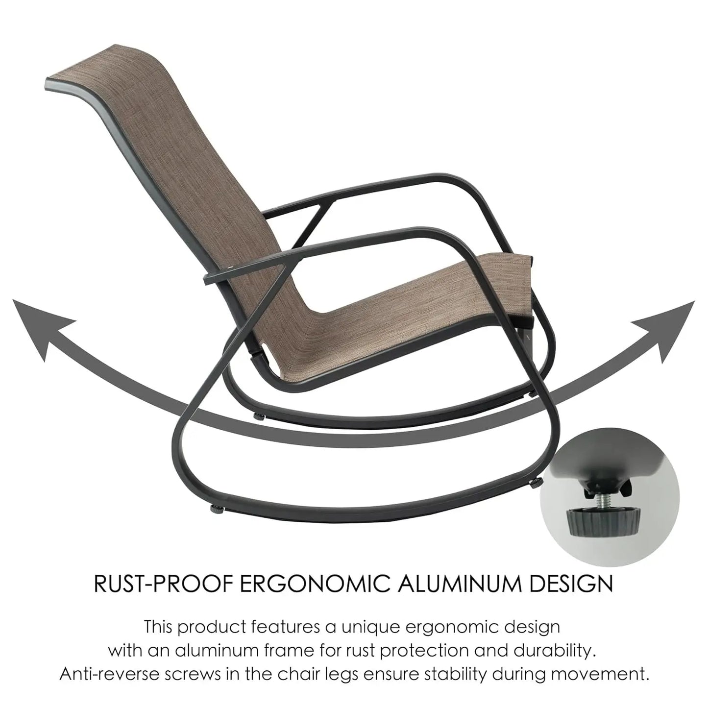 Outdoor Contemporary Patio Rocking Sling Chair