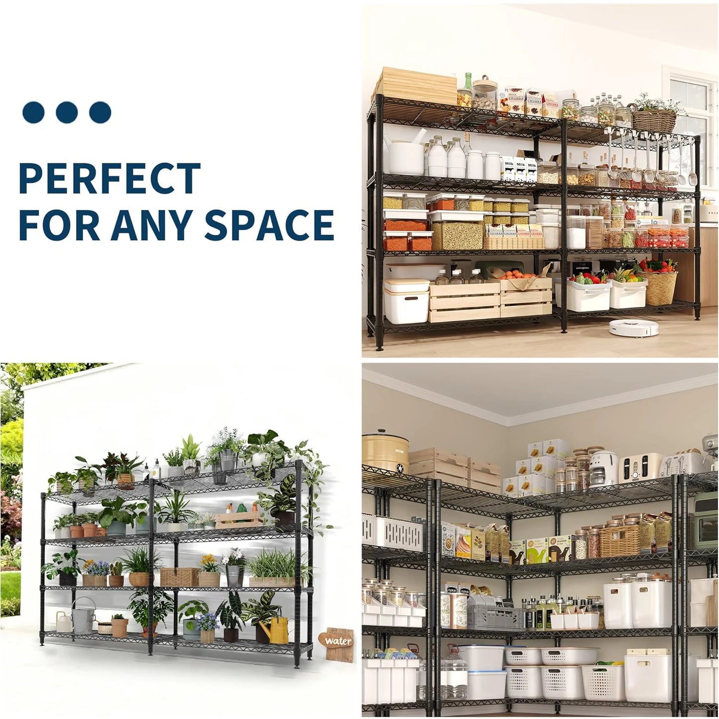 Heavy Duty Storage Shelves 4/5 Tiers Metal Shelving Unit Adjustable